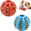 Interactive Dog Chew Toy for Small Breeds - Durable Rubber Treat Dispensing Ball for Dental Cleaning, Slow Feeding, and Fun Playtime with Your Furry Friend (7cm, Blue)