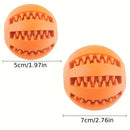 Interactive Dog Chew Toy for Small Breeds - Durable Rubber Treat Dispensing Ball for Dental Cleaning, Slow Feeding, and Fun Playtime with Your Furry Friend (7cm, Blue)