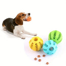 Interactive Dog Chew Toy for Small Breeds - Durable Rubber Treat Dispensing Ball for Dental Cleaning, Slow Feeding, and Fun Playtime with Your Furry Friend (7cm, Cyan)