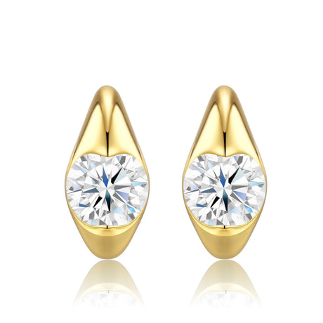 Elevate your everyday elegance with these luxurious moissanite drop earrings, featuring brilliant round-cut stones in a radiant gold setting. Designed for versatile wear, they effortlessly transition from chic daily office attire to refined formal occasio