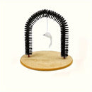 Cat Arch Groomer & Self-Scratching Toy – Interactive Massage, Brushing, and Play Station with Hanging Catnip Mouse for Indoor Cats