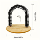 Cat Arch Groomer & Self-Scratching Toy – Interactive Massage, Brushing, and Play Station with Hanging Catnip Mouse for Indoor Cats