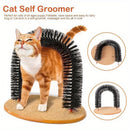 Cat Arch Groomer & Self-Scratching Toy – Interactive Massage, Brushing, and Play Station with Hanging Catnip Mouse for Indoor Cats