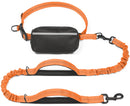 Hands-Free Dog Leash Set with Waist Belt and Storage Pouch, Shock-Absorbing Bungee Leash for Jogging, Walking, and Outdoor Adventures, Reflective Safety Design for Night Use (DarkGreen)