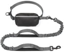 Hands-Free Dog Leash Set with Waist Belt and Storage Pouch, Shock-Absorbing Bungee Leash for Jogging, Walking, and Outdoor Adventures, Reflective Safety Design for Night Use (Red)