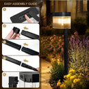 Solar Powered Outdoor Wall Lamp with Radar Motion Sensor, Dual Installation as Wall Mount or Ground Spike, Rechargeable Garden Path Light, Warm White Glow for Patio, Lawn, and Entryway Illumination (Warm Light, 2PCS)