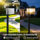 Solar Powered Outdoor Wall Lamp with Radar Motion Sensor, Dual Installation as Wall Mount or Ground Spike, Rechargeable Garden Path Light, Warm White Glow for Patio, Lawn, and Entryway Illumination (Warm Light, 4PCS)