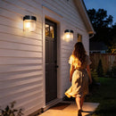 Solar Powered Outdoor Wall Lamp with Radar Motion Sensor, Dual Installation as Wall Mount or Ground Spike, Rechargeable Garden Path Light, Warm White Glow for Patio, Lawn, and Entryway Illumination (Warm Light, 4PCS)