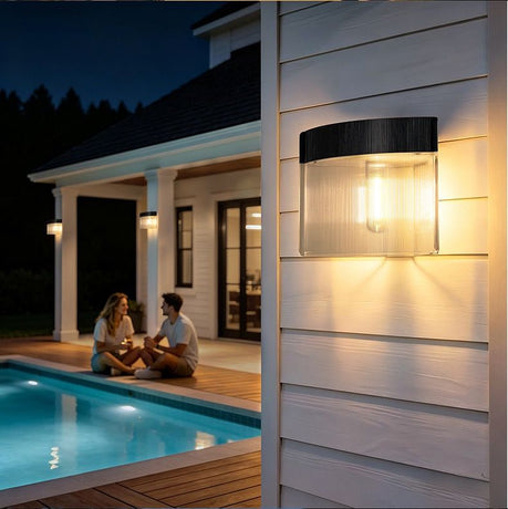 Solar Powered Outdoor Wall Lamp with Radar Motion Sensor, Dual Installation as Wall Mount or Ground Spike, Rechargeable Garden Path Light, Warm White Glow for Patio, Lawn, and Entryway Illumination (White Light, 2PCS)