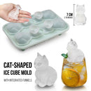 Adorable 4-Cavity Cat-Shaped Silicone Ice Mold for Whiskey, Coffee & Fruit Drinks – Easy-Release, Fun Beverage Chilling for Home Bars and Everyday Dining (Grey)