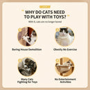 Interactive Rolling Cat Toy with Feather Wand Attachment – Auto-Moving Self-Play Ball for Indoor Cats, Smart Motion-Activated Chaser to Spark Hunting Instincts, Boost Daily Exercise, and Curb Boredom-Induced Destructive Behavior (Blue)