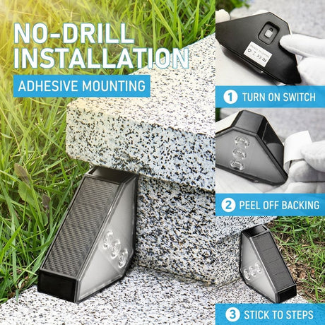 Solar Powered Triangle Step Light with Monocrystalline Silicon Panel, Auto On at Dusk, IP65 Waterproof for Outdoor Stairs, Pathways, Patios, and Garden Steps – Choose Cool White 6000K or Warm Yellow 3000K for Safe Nighttime Illumination (24PCS, Warm White