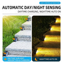 Solar Powered Triangle Step Light with Monocrystalline Silicon Panel, Auto On at Dusk, IP65 Waterproof for Outdoor Stairs, Pathways, Patios, and Garden Steps – Choose Cool White 6000K or Warm Yellow 3000K for Safe Nighttime Illumination (6PCS, Warm White
