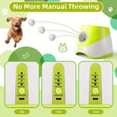 Automatic Dog Tennis Ball Launcher for Indoor & Outdoor Play, Adjustable 3-Speed Thrower with 3 Durable Chew Balls, Rechargeable Fetch Machine for Small, Medium, and Large Dogs (Green)