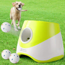 Automatic Dog Tennis Ball Launcher for Indoor & Outdoor Play, Adjustable 3-Speed Thrower with 3 Durable Chew Balls, Rechargeable Fetch Machine for Small, Medium, and Large Dogs (Yellow)