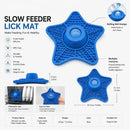 Innovative Two-in-One Star-Shaped Slow Feeder Lick Mat for All Breeds of Dogs and Cats – Our Original 5-Point Silicone Pad with Rolling Ball Insert Helps Prevent Choking, Reduces Anxiety, and Promotes Oral Health Through Extended Licking (Pink)