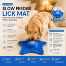 Innovative Two-in-One Star-Shaped Slow Feeder Lick Mat for All Breeds of Dogs and Cats – Our Original 5-Point Silicone Pad with Rolling Ball Insert Helps Prevent Choking, Reduces Anxiety, and Promotes Oral Health Through Extended Licking (Pink)