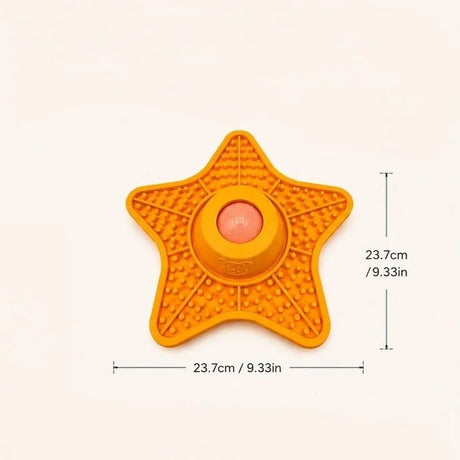 Innovative Two-in-One Star-Shaped Slow Feeder Lick Mat for All Breeds of Dogs and Cats – Our Original 5-Point Silicone Pad with Rolling Ball Insert Helps Prevent Choking, Reduces Anxiety, and Promotes Oral Health Through Extended Licking (Pink)