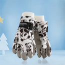Waterproof Winter Snow Gloves for Kids with Touchscreen, Cartoon Print Design, Warm Fleece Lining, Adjustable Wrist Strap, Ideal for Skiing, Snowman Building, and Outdoor Play (M, White(Panda))
