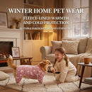Cozy Winter Pet Fleece Four-Legged Bodysuit, Warm Flannel Full-Body Pajamas for Small to Medium Dogs, Star & Moon Print, Elastic Cuffs for Easy Wear (2XL, Grey)