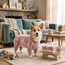 Cozy Winter Pet Fleece Four-Legged Bodysuit, Warm Flannel Full-Body Pajamas for Small to Medium Dogs, Star & Moon Print, Elastic Cuffs for Easy Wear (XL, Pink)