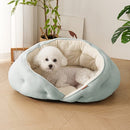 Semi-Enclosed Pet Bed with Plush Comfort and Anti-Slip Base – Ideal for Cats and Small to Medium Dogs Seeking a Cozy, Secure Sleep Spot for All Seasons (L, Grey)
