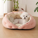 Semi-Enclosed Pet Bed with Plush Comfort and Anti-Slip Base – Ideal for Cats and Small to Medium Dogs Seeking a Cozy, Secure Sleep Spot for All Seasons (M, Grey)
