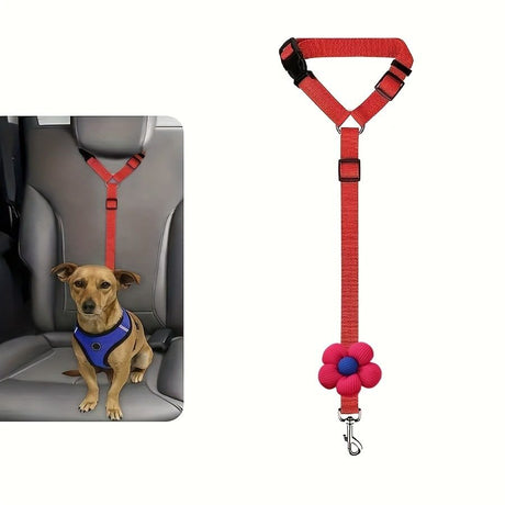Dog Seat Belt for Car, Pet Car Safety Restraint with Adjustable Straps and Zinc Alloy Hook, Perfect for Securing Your Dog in Vehicle, Ideal Car Safety Strap for Small to Large Dogs, Great Christmas Gift for Pet Lovers (Black)