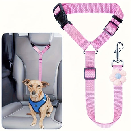 Dog Seat Belt for Car, Pet Car Safety Restraint with Adjustable Straps and Zinc Alloy Hook, Perfect for Securing Your Dog in Vehicle, Ideal Car Safety Strap for Small to Large Dogs, Great Christmas Gift for Pet Lovers (Purple)