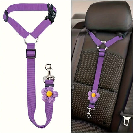 Dog Seat Belt for Car, Pet Car Safety Restraint with Adjustable Straps and Zinc Alloy Hook, Perfect for Securing Your Dog in Vehicle, Ideal Car Safety Strap for Small to Large Dogs, Great Christmas Gift for Pet Lovers (Red)