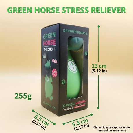 Green Horse Stress Relief Toy: Squeeze, Stretch, and Squish Your Worries Away – Cute Desktop Decor for Anxiety Relief, Fun Parent-Child Interaction, and Office Desk Fidget Play (3PCS)