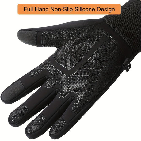 Winter Thermal Touchscreen Gloves for Outdoor Sports – Windproof, Fleece-Lined, Anti-Slip, Compatible with Running, Cycling, Fishing, Skiing, and Daily Cold-Weather Activities (M)