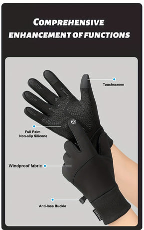 Winter Thermal Touchscreen Gloves for Outdoor Sports – Windproof, Fleece-Lined, Anti-Slip, Compatible with Running, Cycling, Fishing, Skiing, and Daily Cold-Weather Activities (XL)