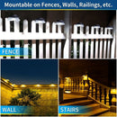 Solar Powered Fence Light with Durable ABS+PC Housing, Monocrystalline Silicon Panel, and Adjustable Mounting Clip for Outdoor Garden, Patio, Deck, and Walkway Illumination in Warm White or Cool White (8PCS, White Housing‑Cool White Light)