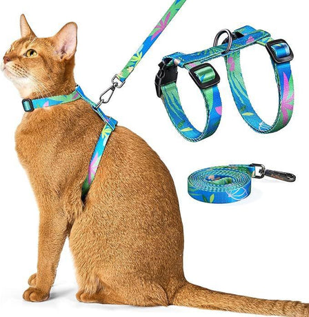 Adjustable Anti-Escape Cat Harness and Leash Set – Soft, Breathable, and Lightweight for Safe Outdoor Adventures with Your Feline Friend (Black)