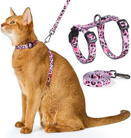 Adjustable Anti-Escape Cat Harness and Leash Set – Soft, Breathable, and Lightweight for Safe Outdoor Adventures with Your Feline Friend (Black)