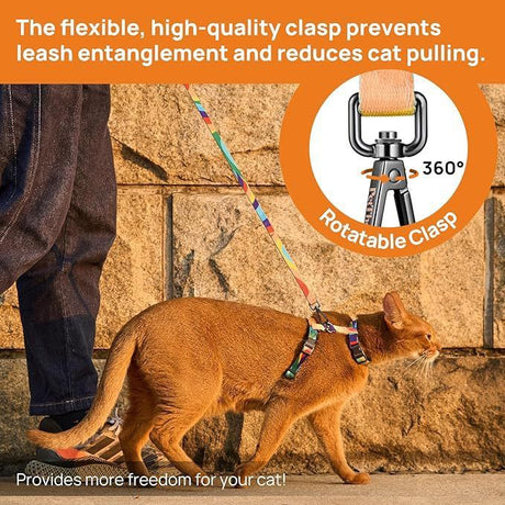 Adjustable Anti-Escape Cat Harness and Leash Set – Soft, Breathable, and Lightweight for Safe Outdoor Adventures with Your Feline Friend (Black)