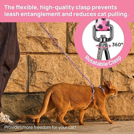 Adjustable Anti-Escape Cat Harness and Leash Set – Soft, Breathable, and Lightweight for Safe Outdoor Adventures with Your Feline Friend (Orange)