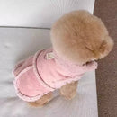 Cozy Pet Winter Vest with Leash Loop: Faux Suede & Plush Fleece Warm Coat for Small Dogs, Cats, and Puppies – Perfect for Autumn, Winter Walks, and Indoor Comfort (2XL, Pink)(Leash not included)