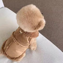 Cozy Pet Winter Vest with Leash Loop: Faux Suede & Plush Fleece Warm Coat for Small Dogs, Cats, and Puppies – Perfect for Autumn, Winter Walks, and Indoor Comfort (L, Pink)(Leash not included)
