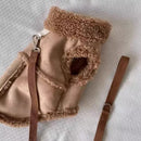Cozy Pet Winter Vest with Leash Loop: Faux Suede & Plush Fleece Warm Coat for Small Dogs, Cats, and Puppies – Perfect for Autumn, Winter Walks, and Indoor Comfort (L, Pink)(Leash not included)