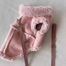 Cozy Pet Winter Vest with Leash Loop: Faux Suede & Plush Fleece Warm Coat for Small Dogs, Cats, and Puppies – Perfect for Autumn, Winter Walks, and Indoor Comfort (XL, White)(Leash not included)