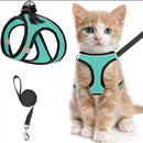 Escape-Proof Cat Harness and Leash Set with Reflective Soft Mesh Vest for Safe Outdoor Adventures with Your Feline Friend (M, Orange)