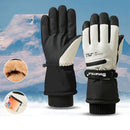 Winter Full-Finger Touchscreen Thermal Gloves for Skiing, Hiking, Cycling, and Outdoor Activities – Unisex Waterproof, Windproof, and Warm Design with Anti-Slip Grip and Adjustable Wrist Strap (Black)