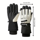 Winter Full-Finger Touchscreen Thermal Gloves for Skiing, Hiking, Cycling, and Outdoor Activities – Unisex Waterproof, Windproof, and Warm Design with Anti-Slip Grip and Adjustable Wrist Strap (Pink)