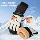 Winter Full-Finger Touchscreen Thermal Gloves for Skiing, Hiking, Cycling, and Outdoor Activities – Unisex Waterproof, Windproof, and Warm Design with Anti-Slip Grip and Adjustable Wrist Strap (SkyBlue)