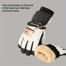 Winter Full-Finger Touchscreen Thermal Gloves for Skiing, Hiking, Cycling, and Outdoor Activities – Unisex Waterproof, Windproof, and Warm Design with Anti-Slip Grip and Adjustable Wrist Strap (White)