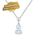 Elegant Gourd-Shaped Moissanite Pendant Necklace with Round Accent Stone, Sterling Silver Finish, Ideal for Daily Wear and Light Formal Occasions, Includes Certification for Authenticity (Moissanite, Premium S925)