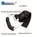 Universal Stroller Hooks with PU Leather Straps – Heavy-Duty Aluminum Baby Stroller Organizer for Hanging Bags, Purses, and Diaper Bags on Stroller Handles or Frames (2PCS（Black）)