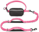 Hands-Free Dog Leash with Waist Belt and Storage Pouch, Shock-Absorbing Bungee Leash for Running, Walking, and Outdoor Adventures, Reflective Safety Design for Night Walks (Lavender)